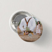 Rustige PASSEN GETROUWD van het Monogram van de Fo Ronde Button 3,2 Cm (Voorkant /achterkant)