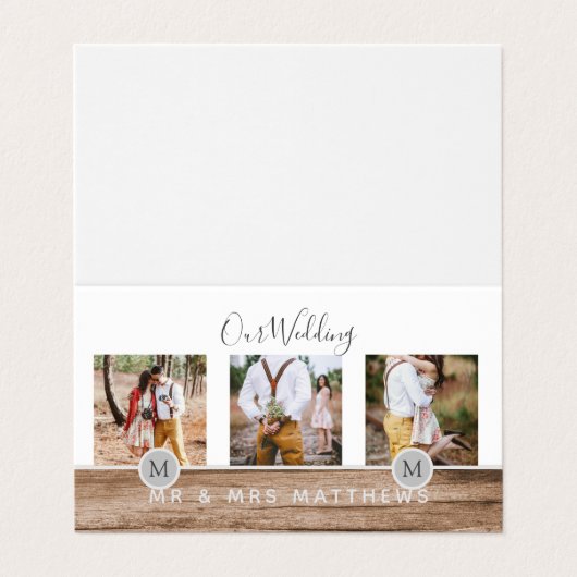 Rustige PASSEN GETROUWD van het Monogram van de Fo Visitekaartje (Buitenkant ongevouwen)