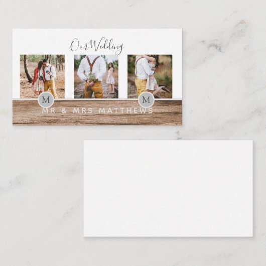 Rustige PASSEN GETROUWD van het Monogram van de Fo Visitekaartje (Voorkant / Achterkant)