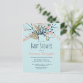 Rustige pasta Blue Botanical Baby shower Invite Briefkaart (Staand voorkant)