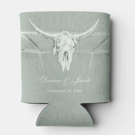 Rustige pasta Groene witte Westerne Koe Blikjeskoeler (Achterkant)