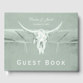 Rustige pasta Groene witte Westerne Koe Gastenboek (Voorkant)