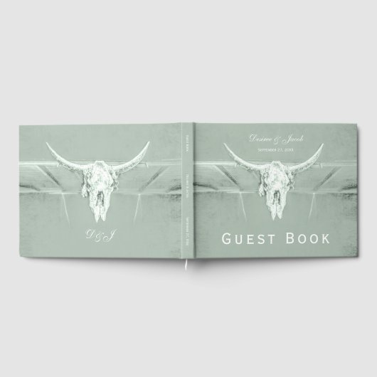 Rustige pasta Groene witte Westerne Koe Gastenboek (Volledig)