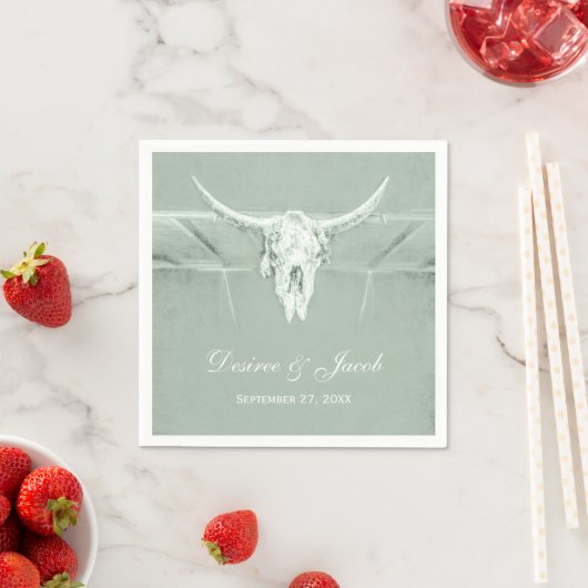 Rustige pasta Groene witte Westerne Koe Servet (Insitu)