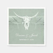 Rustige pasta Groene witte Westerne Koe Servet (Voorkant)