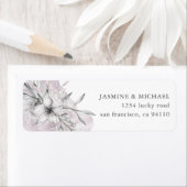 rustige pastel botanics retouradreslabel etiket (Insitu)