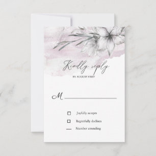 rustige pastel botanics rsvp trouwkaart