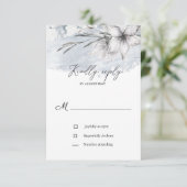 rustige pastel botanics rsvp trouwkaart (Staand voorkant)