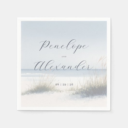 Rustige Pastel Strandgolven Servet (Voorkant)