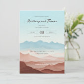 Rustige Pastel Waterverf Bergen Kaart (Staand voorkant)