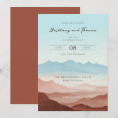 Rustige Pastel Waterverf Bergen Kaart (Voorkant / Achterkant)