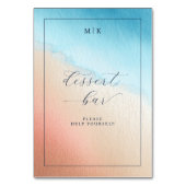 Rustige Pastel Waterverf Dessertbar Kaart (Achterkant)