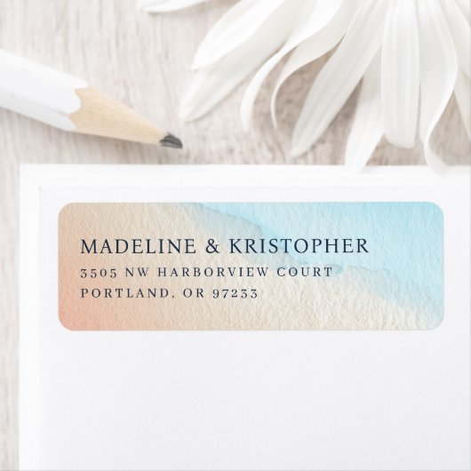 Rustige Pastel Waterverf Gradiënt Etiket (Insitu)