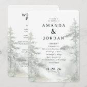 Rustige Pastel Waterverloop Bomen Programmakaart (Voorkant / Achterkant)