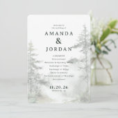 Rustige Pastel Waterverloop Bomen Programmakaart (Staand voorkant)