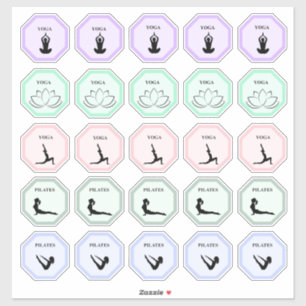 Rustige Pastel Yoga en Pilates Planner Stickers