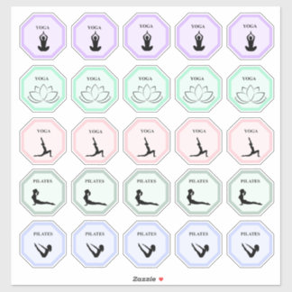 Rustige Pastel Yoga en Pilates Planner Stickers