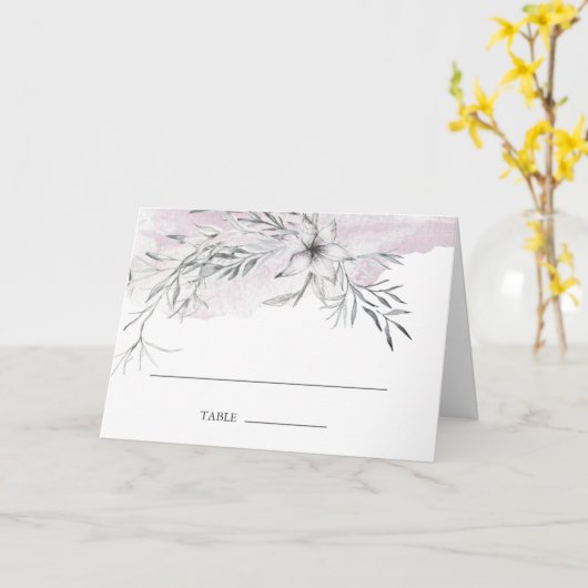 rustige pastelbotanische trouwtafel kaart (Gele Bloem)