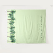Rustige Pastelgroene Palmboomgezichten Wandkleed (Voorkant (horizontaal))
