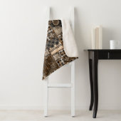 Rustige patchwork patroon sherpa deken (In situ)