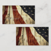 Rustige Patriottische Amerikaanse Wooden Construct Afsprakenkaartje (Voorkant / Achterkant)