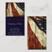 Rustige Patriottische Amerikaanse Wooden Construct Kortingskaartje (Voorkant / Achterkant)