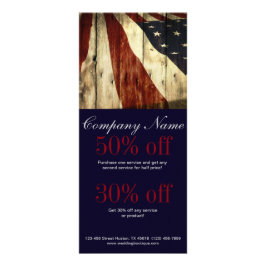 Rustige Patriottische Amerikaanse Wooden Construct Reclamekaart