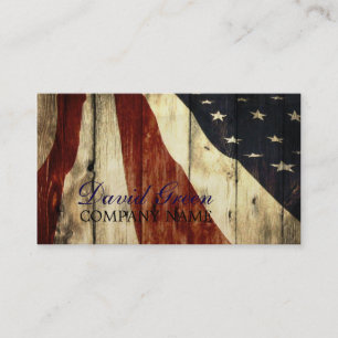 Rustige Patriottische Amerikaanse Wooden Construct Visitekaartje
