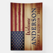 Rustige Patriottische familie - Amerikaanse vlag Spandoek (Verticaal)