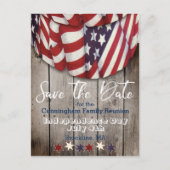 Rustige patriottische gezinshereniging sparen de d aankondigingskaart (Voorkant)