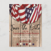 Rustige patriottische gezinshereniging sparen de d aankondigingskaart (Voorkant)