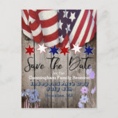 Rustige patriottische gezinshereniging sparen de d aankondigingskaart (Voorkant)