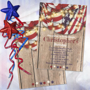 Rustige Patriottische Red White Blue Birthday Kaart