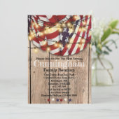 Rustige Patriottische Red White Blue Family Reunio Kaart (Staand voorkant)