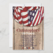 Rustige Patriottische Rode Witte Blauwe Dag Partij Kaart (Voorkant)
