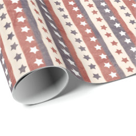 Rustige patriottische sterren en strepen cadeaupapier