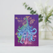 Rustige Pauw Vakantie Groeten Kaarten Feestdagenkaart (Staand voorkant)