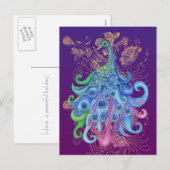 Rustige Pauw Vakantie Groeten Kaarten Feestdagenkaart (Voorkant / Achterkant)