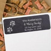 Rustige Paw Print Chalkboard Return Address Label