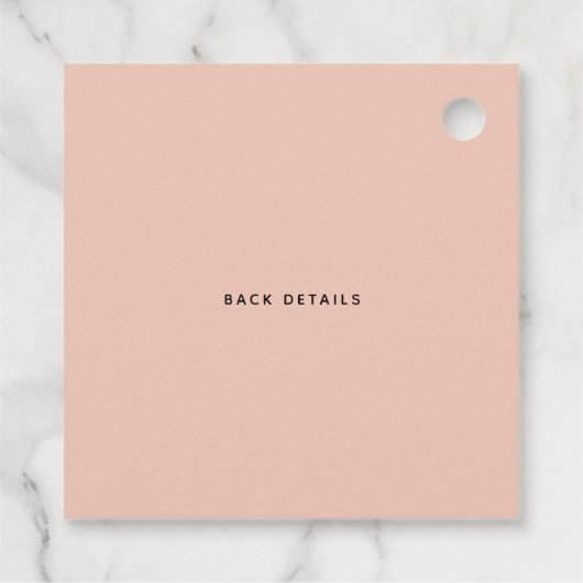 Rustige Peach Waterverf Hydrangeas Baby shower Bedankjes Labels (Achterkant)