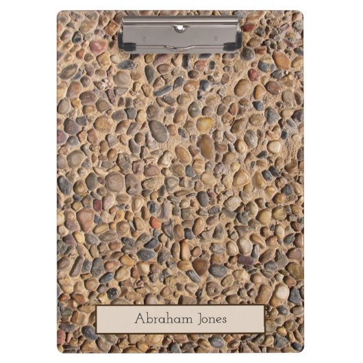 Rustige Pebble Stones Foto met aangepaste tekst Klembord (Voorkant)