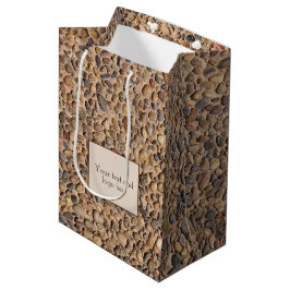 Rustige Pebble Stones Foto met aangepaste tekst Medium Cadeauzakje