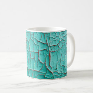 Rustige peling verf blauwgroen blauw koffiemok