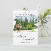 Rustige penseeltfoto Weddenschap opslaan datum Kaart (Staand voorkant)