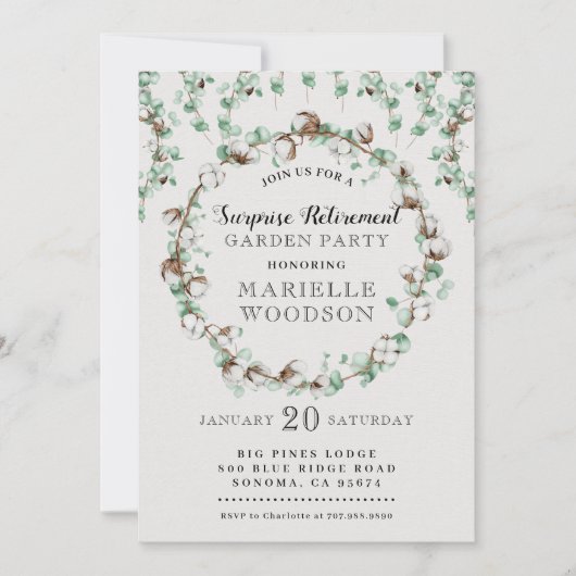 Rustige Pensioenpartij Kaart (Voorkant)