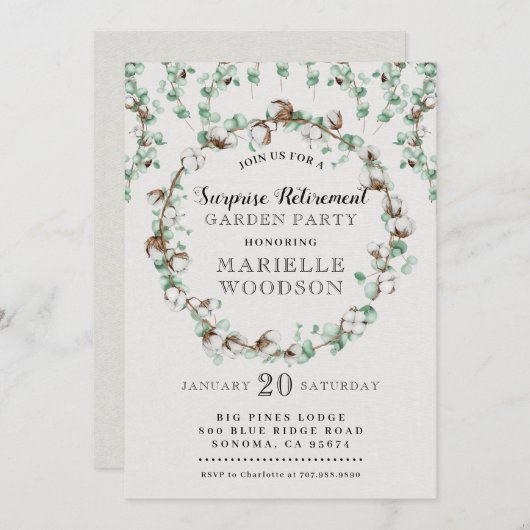 Rustige Pensioenpartij Kaart (Voorkant / Achterkant)