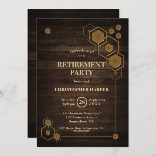 Rustige Pensioenpartij voor hout Kaart (Voorkant / Achterkant)