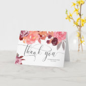 rustige peonies elegant script bedankt kaart (Gele Bloem)