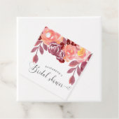 rustige peonies elegant script vrijgezellenfeest bedankjes labels (In situ)