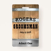 Rustige persoonlijke Bachelorpartij Badge (Achterkant)